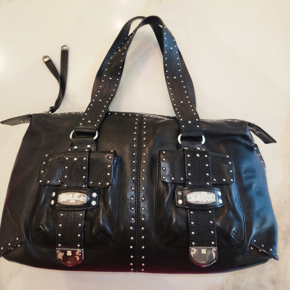 Michael Kors Black Studded Leather Tote